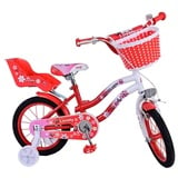 Volare Kinderfahrrad Lovely für Mädchen 14 Zoll Kinderrad in Rot Weiß Fahrrad
