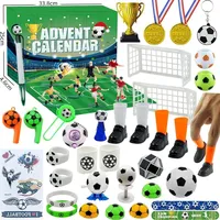 Adventskalender 2024 Fußball-WM-Set, 24-Tage-Weihnachts-Countdown-Adventskalender mit Fußball-Set