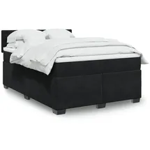 vidaXL Boxspringbett mit Matratze Schwarz 140x200 cm Samt