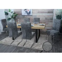 MCW 6er-Set Esszimmerstuhl MCW-G56, Küchenstuhl Freischwinger Stuhl Lehnstuhl, Metall