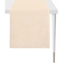 APELT Tischläufer APELT "3313 Uni-Basic", rot (apricot), B:48cm L:140cm, Polyester, Viskose, Tischdecken, Jacquardgewebe