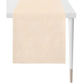 APELT Tischläufer APELT "3313 Uni-Basic", rot (apricot), B:48cm L:140cm, Polyester, Viskose, Tischdecken, Jacquardgewebe