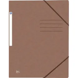 HAMELIN Eckspannmappe, DIN A4, 390g, braun 3 Einschlagklappen, Gummiband,