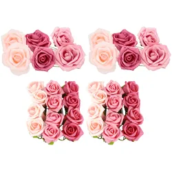 Kunstblume I.GE.A. "Pick Soft-Rosen", weiß, B:8cm H:8cm L:8cm, Kunststoff, Kunstpflanzen, 36er Set