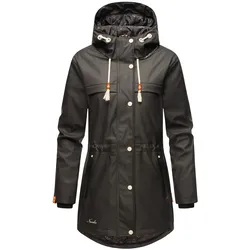 NAVAHOO Damen modischer Regen Jacke Outdoor Regenmantel Regenparka Wasserdicht Gefüttert Rainy Forest
