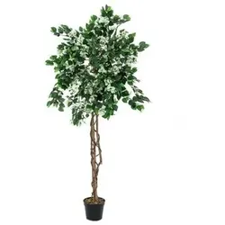 EUROPALMS Bougainvillea, Kunstpflanze, weiß, 180cm