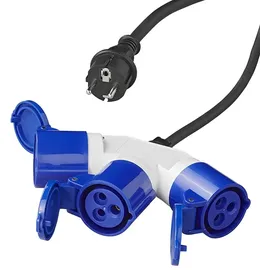 mobilibrico Adapterkabel 150cm von Schuko Stecker nach 3xcee