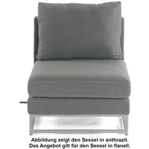 SonnenPartner Lounge-Mittelmodul Unique Aluminium mit Kissen grau