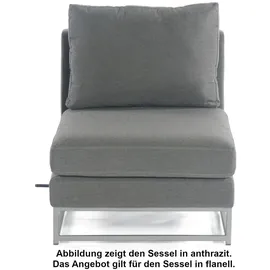 SonnenPartner Lounge-Mittelmodul Unique Aluminium mit Kissen grau