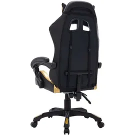 vidaXL Gaming-Stuhl mit RGB LED-Leuchten Gold Schwarz