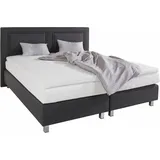Westfalia Schlafkomfort Boxspringbett, inkl. Kaltschaum-Topper und Zierkissen Strukturstoff, Liegefläche B/L: 180 cm x 200 cm, H3, 7-Zonen-Kaltschaummatratze, grau Boxspringbett, Made in Germany - Möbel