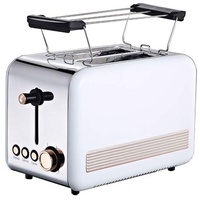 Toaster Retro 2-Scheiben Toaster Toastautomat 850 Watt weiß rosegold