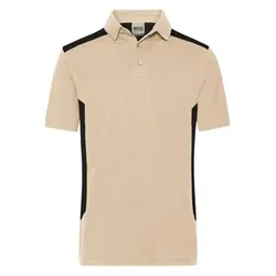 Herren BIO Workwear Poloshirt Kontrast JN1826, stein-grau/schwarz, Größe XS - grau/schwarz - XS