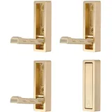 SYZOW 4 Stück Klapphaken Wandhaken Faltbare Wandhalterung 90° Klappbar Kleiderhaken Kopfhörer Halterung mit Schrauben für Küche Bad Wand Büro Garderobe (Gold)