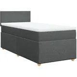 vidaXL Boxspringbett mit Matratze Dunkelgrau 100x200 cm Stoff