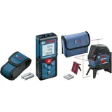 Bosch Professional Laser Entfernungsmesser GLM 40 (max. Messbereich 40 m, Flächen-/Volumenberechnung, 2x Batterien) & Kreuzlinienlaser GCL 2-15 (roter Laser, 15 m, Lotpunkten, 3x AA Batterien)