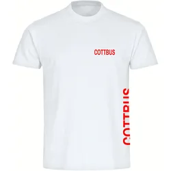 multifanshop Kinder T-Shirt - Cottbus - Brust & Seite - Druck rot - Kind