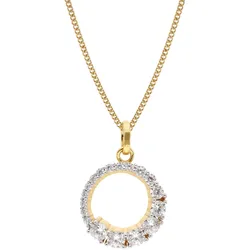 trendor 68386 Damen Zirkonia-Anhänger Gold 333/8kt an vergoldeter Silberkette, 45 cm