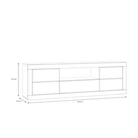 Forte LefkadasTV-Board Lowboard 195,4 x 61,6 cm Weiß Holzwerkstoff