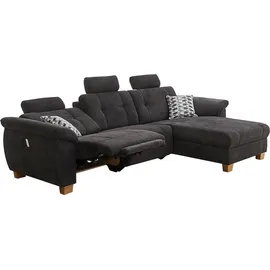 Jockenhöfer Gruppe Ecksofa mit USB-Ladestation 299x105x105 cm", schwarz (90624352-0)