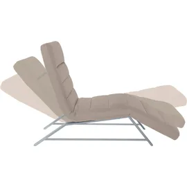 W.Schillig Relaxliege daily dreams Leder/Polyester 65 x 91 x 170 cm Braun mit Kissen