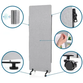 HJH Office Mobiles Akustik-Trennwand-System FLEXMIUT 2er Set hellgrau