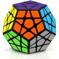 EASEHOME Zauberwürfel Megaminx Speed Puzzle Cube, Dodekaeder Magic Cube Zauber Würfel PVC Aufkleber für Kinder und Erwachsene, Schwarz