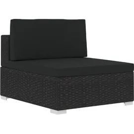 vidaXL 3-tlg. Garten-Sofagarnitur mit Auflagen Poly Rattan Schwarz