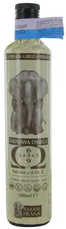 Amanprana Okinawa Omega Eicosan Perilla Pflanzliches Öl Bio Flasche 500ml