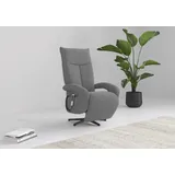 sit&more TV-Sessel Zoe 74 x 112 x 82 cm grau Polyester mit Kopfteilverstellung & 360° Drehfunktion