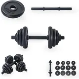 BnB sports Hantel-Set Bodybuilding Hantel 15 & 20 kg Gusseisen schwarz / silber