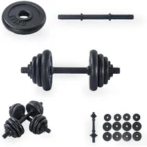 BnB sports Hantel-Set Bodybuilding Hantel 15 & 20 kg Gusseisen schwarz / silber
