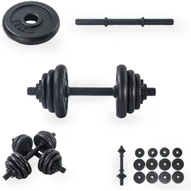 BnB sports Hantel-Set Bodybuilding Hantel 15 & 20 kg Gusseisen schwarz / silber