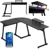huzaro Eckschreibtisch Hero 6.0 RGB Schwarz