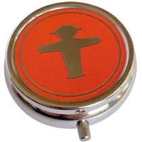 AMPELMANN Pillendose | PILLENDEALER | Steher rot | lebensmittelechter Schutzlack | 5,5 x 5 x 1,5 cm | Weißblech | Souvenir | Berlin