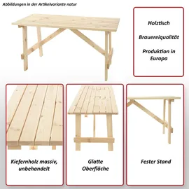 MCW Catania Gartentisch 148 x 70 x 76 cm braun