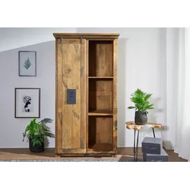 Massivmoebel24 Schwebetürenschrank Mango 100 x 190 x 60 cm Beige