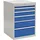 OEM Schubladenschrank Stahl H1019xB705xT736mm Lichtgrau/Signalblau 6 Schubladen Vollauszug
