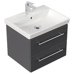 Badmöbel mit Villeroy & Boch Avento Waschbecken 60cm SoftClose anthrazit