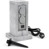 XPOtool Steckdosensäule 4-fach 1,5 m Grau