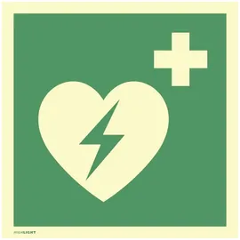 moedel - warnen-sichern-kennzeichnen Schild Defibrillator AED“, 200x200mm