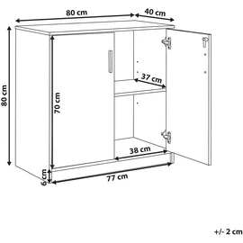 Beliani Zehna Aktenschrank 80 x 40 x 80 cm grau/weiß