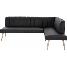 exxpo - sofa fashion Costa 157 x 92 x 245 cm Kunstleder langer Schenkel links schwarz