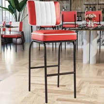 GGM Möbel Diner Barhocker 80 cm Rot/Schwarz