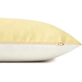 Tom Tailor Dekokissen TOM TAILOR HOME "Dove Signature" Gr. 1, gelb (hellgelb, sonnengelb, unifarben), B:40cm H:0,5cm L:40cm, Baumwolle, Polyester, Dekokissen_Sitzkissen_Kissenhüllen, mit Paspel, Kissenhülle ohne Füllung, 1 Stück