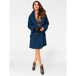 Wolljacke HEINE, Damen, Gr. 42, blau (royalblau), 80% Wolle, 20% Polyamid, unifarben, Langarm, Jacken