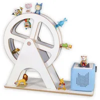 Holzura Kinderregal Tonie Regal Riesenrad mit magnetischem Rahmen für Toniefiguren weiß