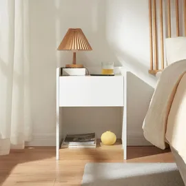 [en.casa] Nachtschrank Kuorshare 55 x 42 x 37 cm Weiß/Eicheoptik