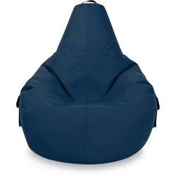 Green Bean© Sitzsack mit Rückenlehne "Cozy" 80x70x90cm - Gaming Chair mit 230L Füllung - Bean Bag Lounge Chair Sitzhocker Dunkelblau