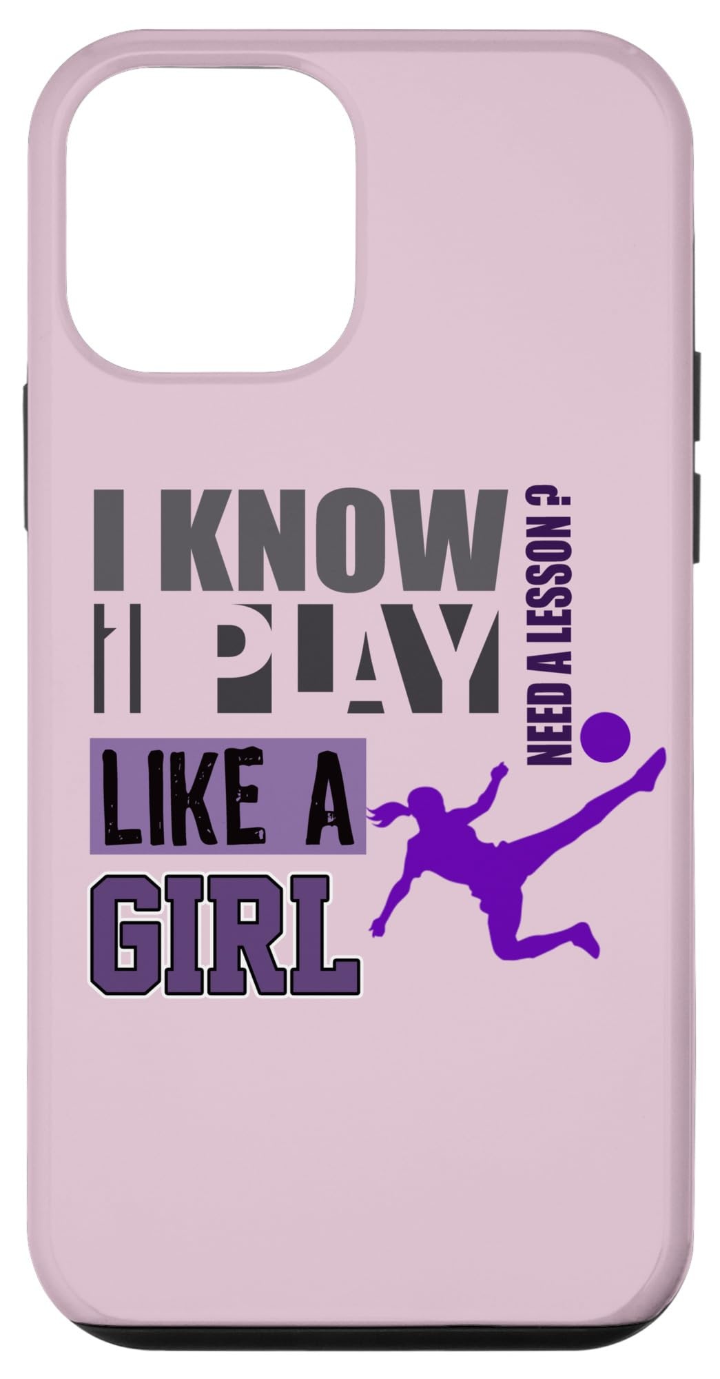 Hülle für iPhone 12 mini Mädchen Jugend Teen Fußball Lila spielen wie ein Mädchen